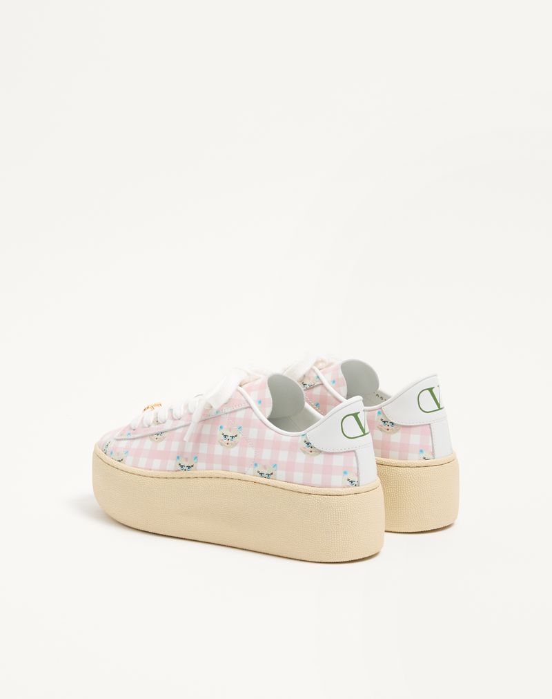 Le Chat De La Maison Baskets Plateformes Royco en Cuir de Veau Nappa Vichy