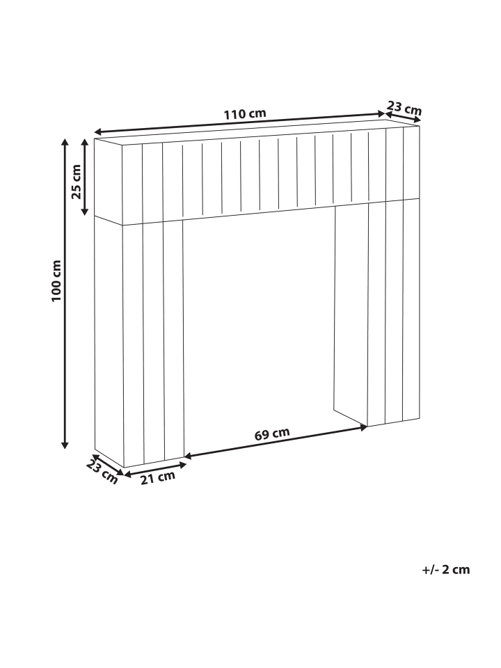 Beliani Kaminumrandung BUNBURY in Heller Holzfarbton - (W) 110 x (H) 100 x (L) 23 cm günstig kaufen onesize