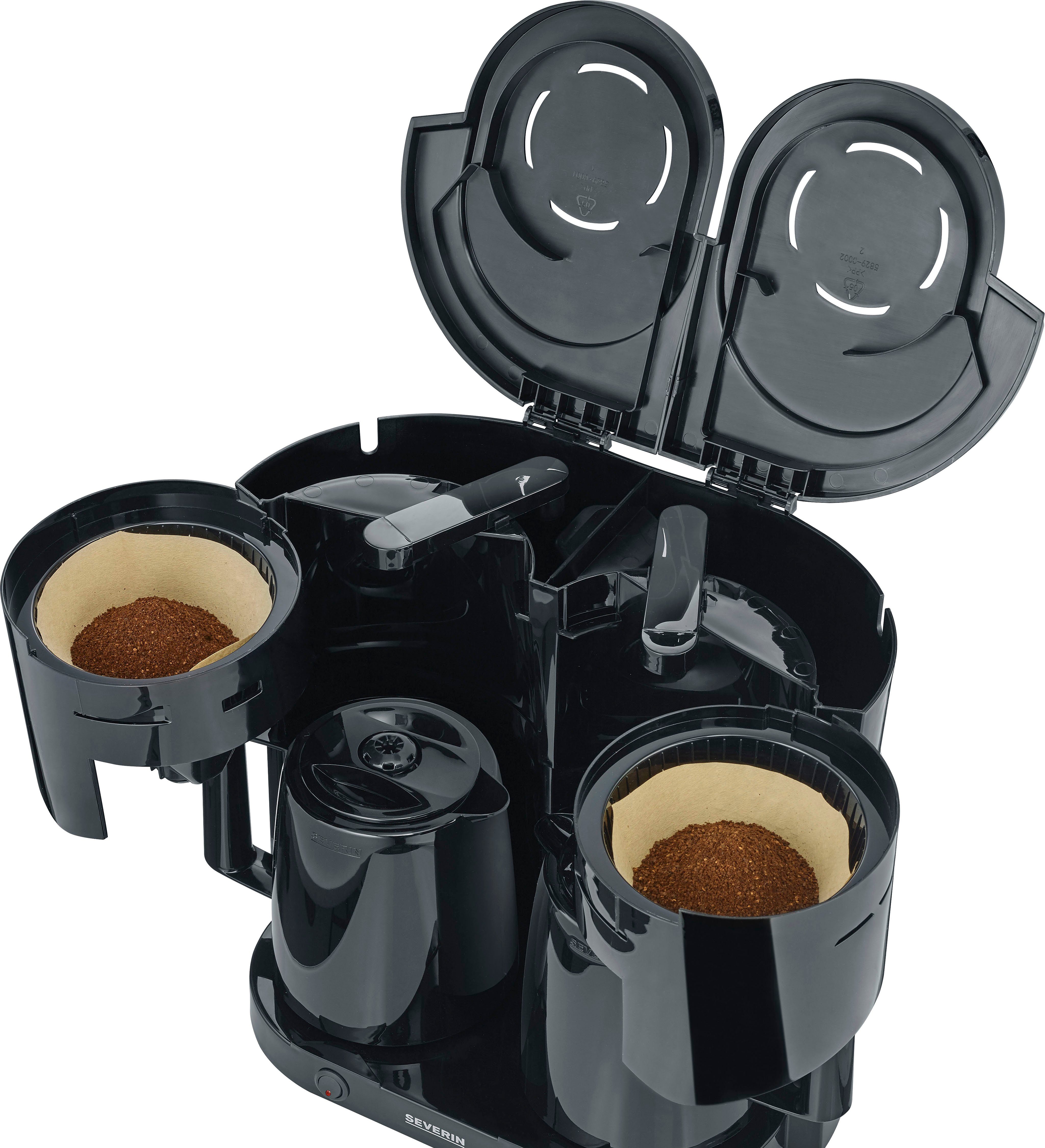 Severin Filterkaffeemaschine KA 9315 Duo, 1l Kaffeekanne, Papierfilter 1x4