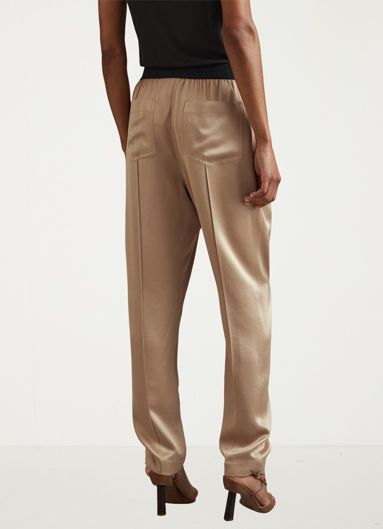 Reiss Elea tapered fit satin trousers