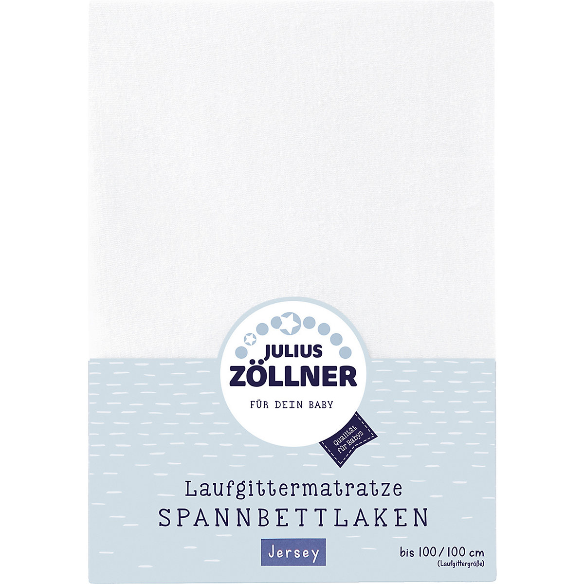 Spannbettlaken für Laufgittermatratzen, Jersey, weiß, bis 95 x 95 cm