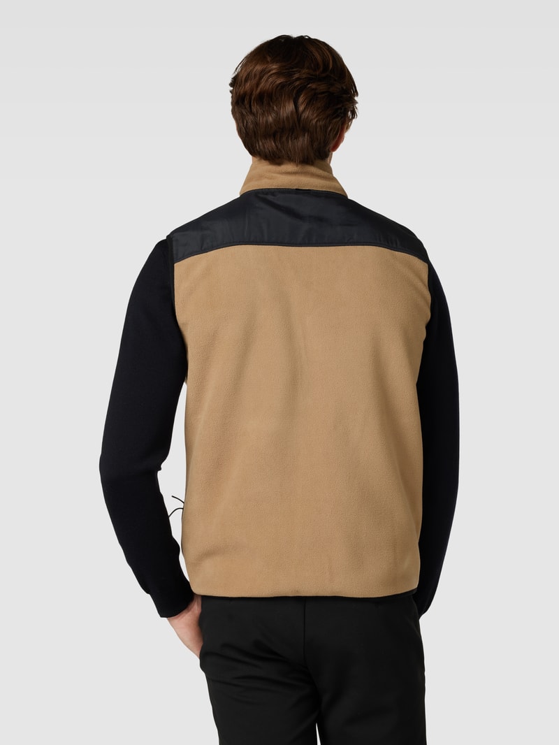 Weste in Two-Tone-Machart in beige