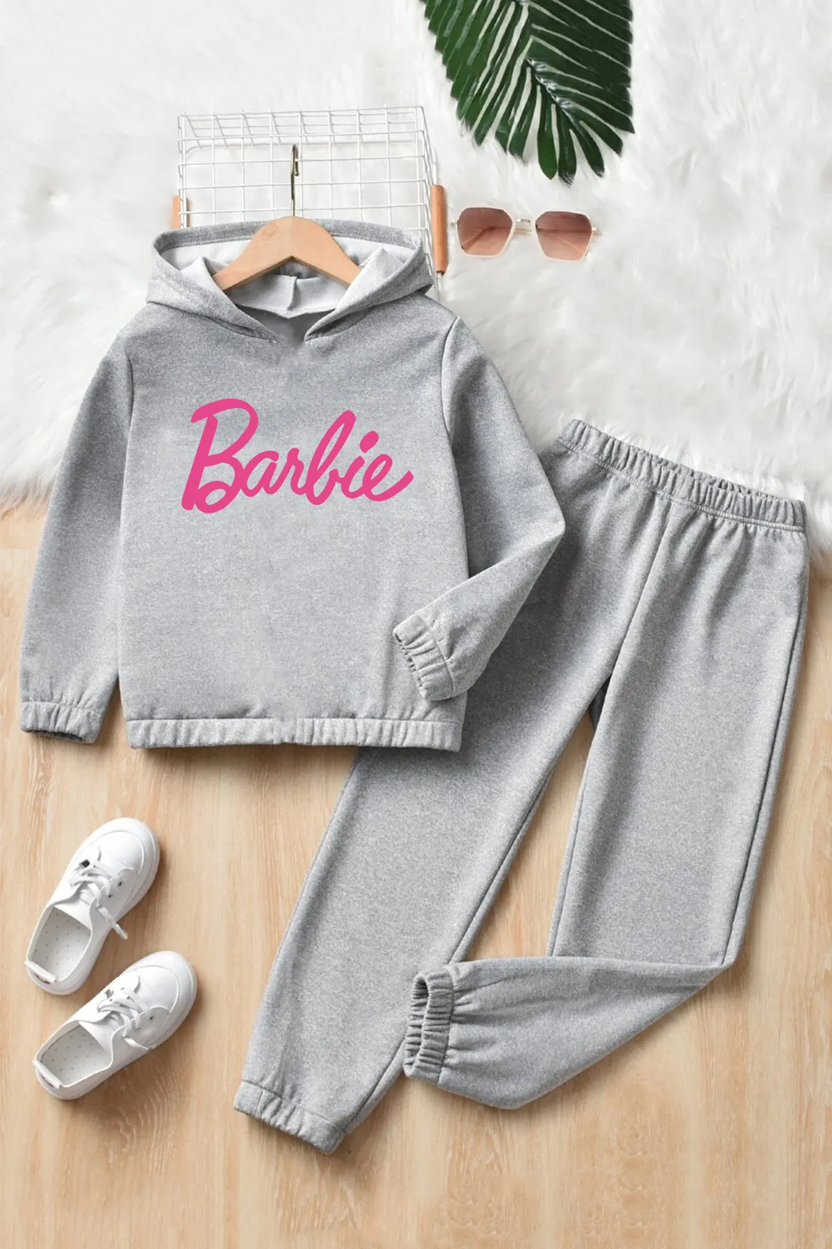 uyguntarz  Bedrucktes Barbie-Trainingsanzug-Set für Kinder