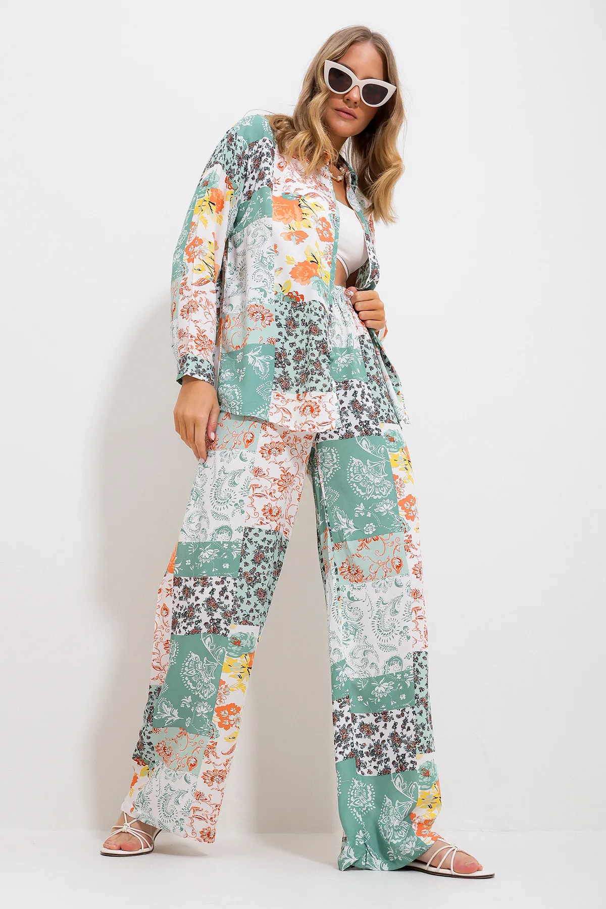 Trend Alaçatı Stili  Zweiteiler - Grün - Regular Fit