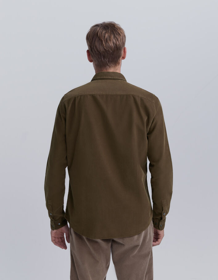 Chemise REGULAR cappuccino en velours milleraies Homme