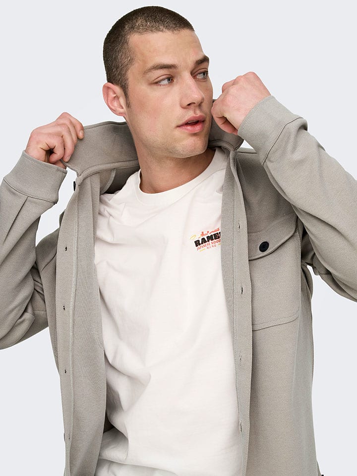 ONLY & SONS Hemd in Grau günstig kaufen