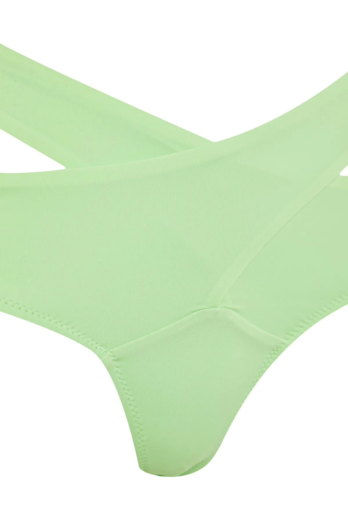 Trendyol Collection  Grüne Bikinihose mit Ausschnitt/Fenster, hoher Taille und normalem Beinverlauf TBESS20BA0184