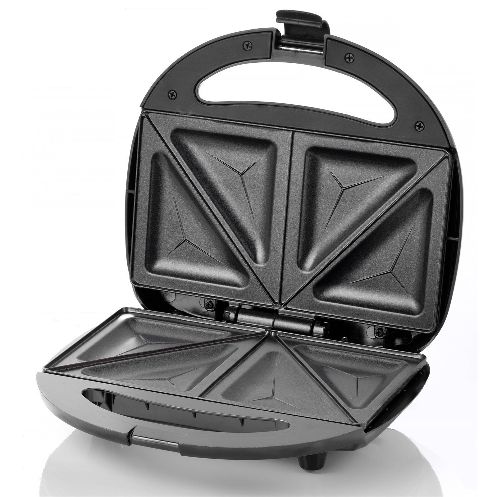 Lentz Sandwichmaker 2er-Sandwichmaker Schwarz Edelstahl, 750 W