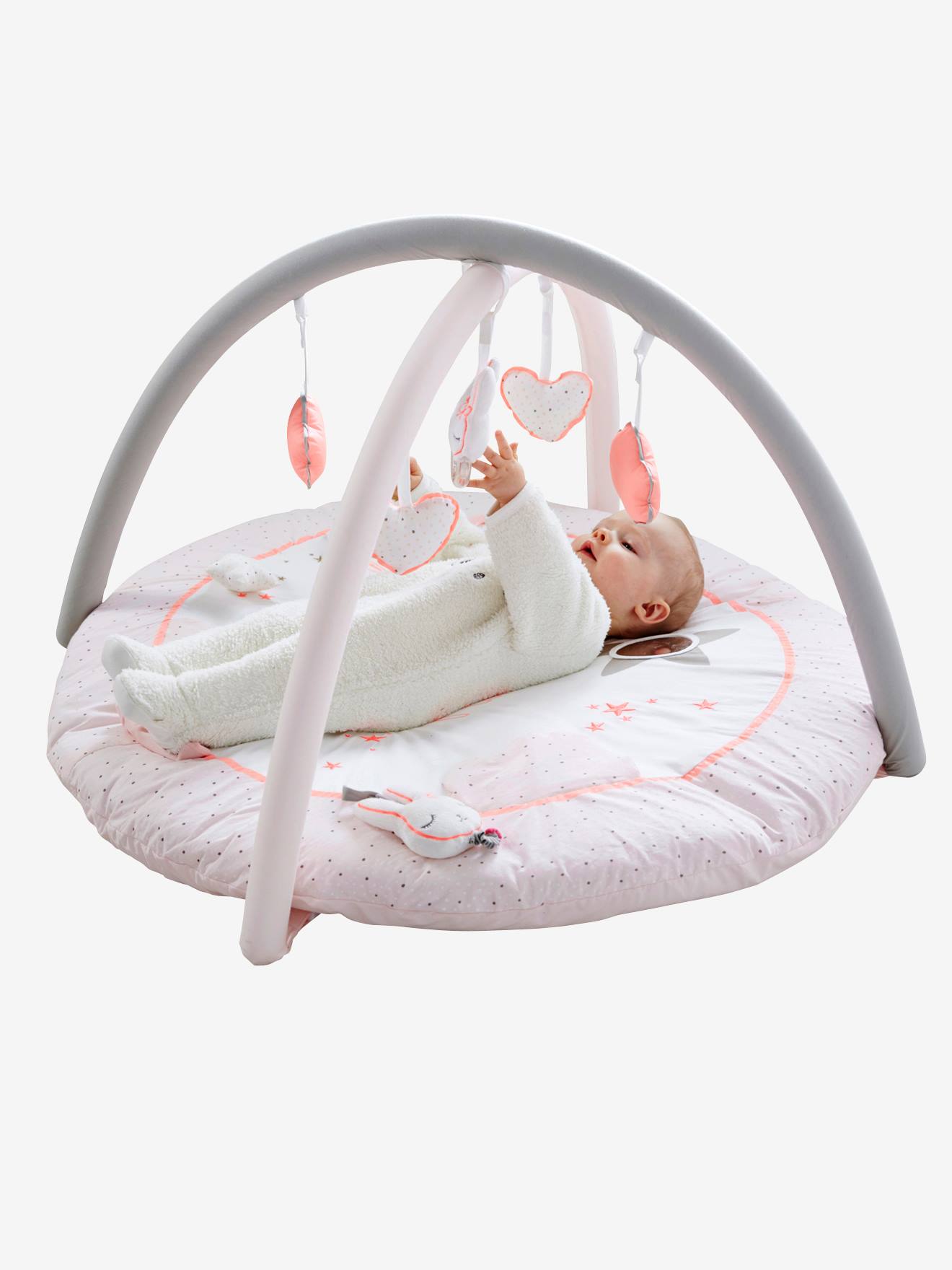 Vertbaudet Baby Activity-Decke FEENZAUBER - wollweiß/rosa