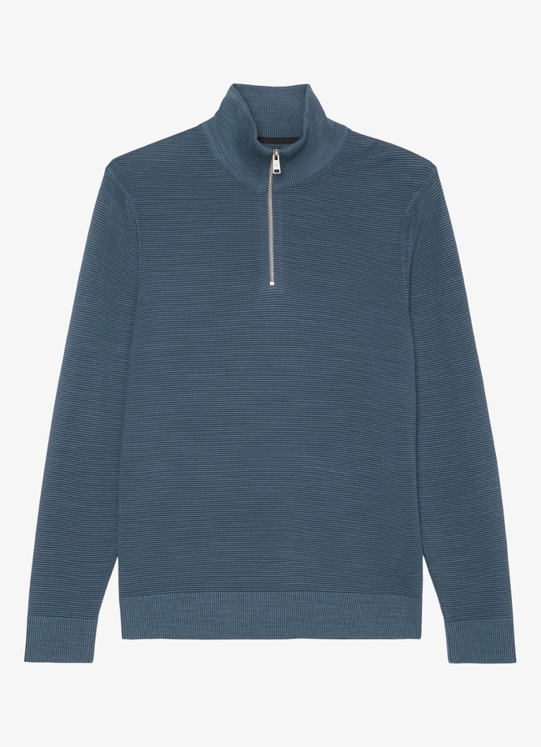 Marc O'Polo Fine-knit pullover with half zip