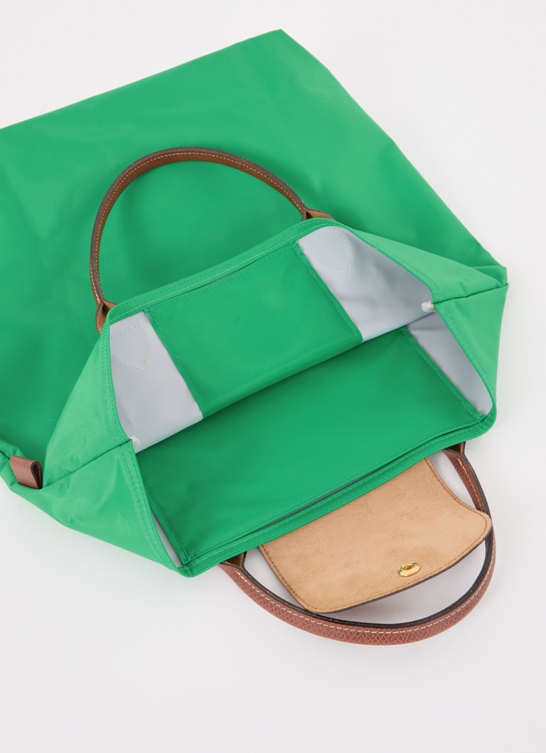 Geantă Longchamp Le Pliage Original, mărimea M, cu detalii din piele.