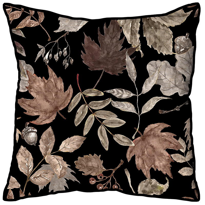 Home Putetrekk 45x45 cm løvdesign sort