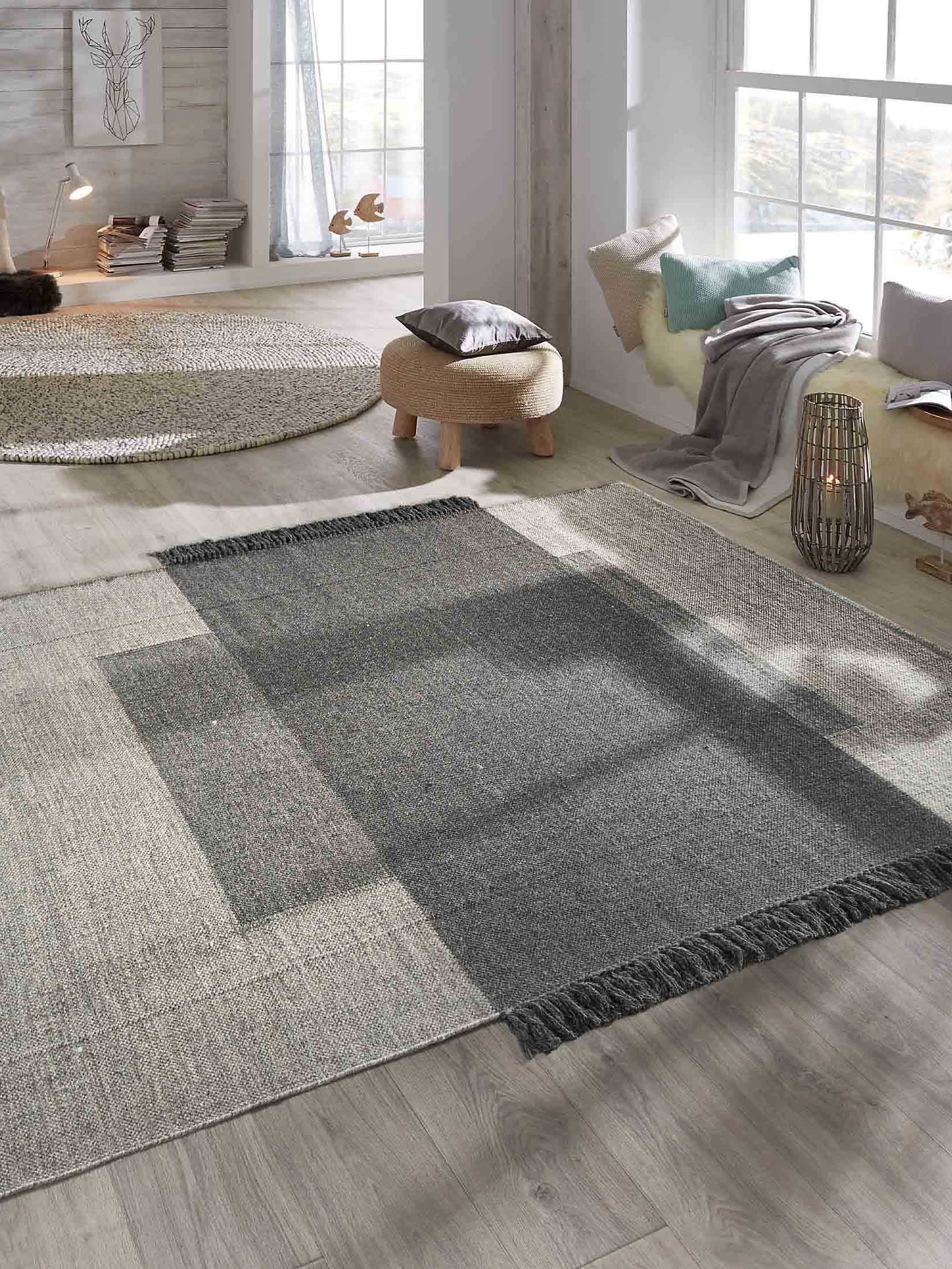 Värmland Woll-Teppich, Stone Grey