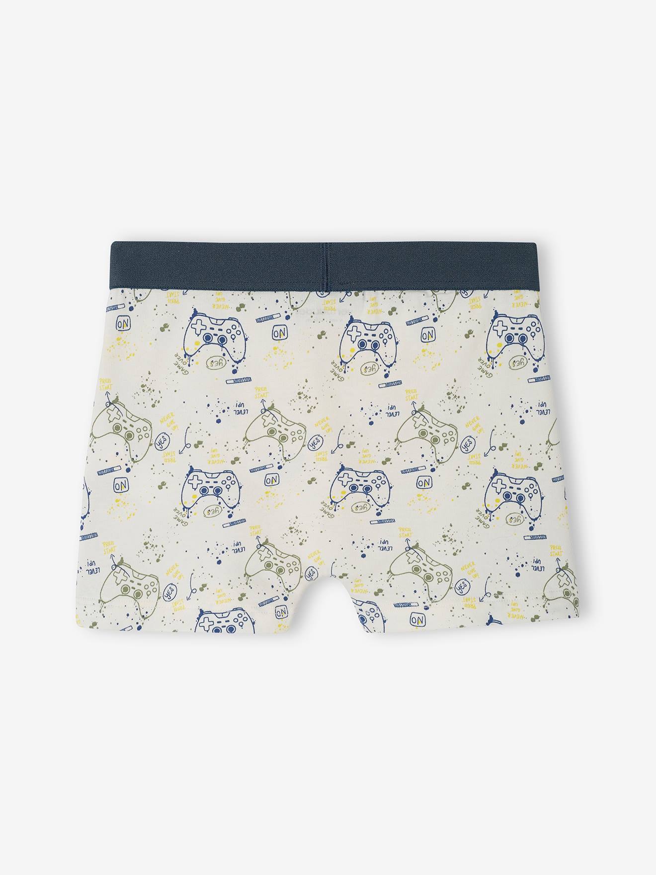 Vertbaudet 4er-Pack Jungen Boxershorts mit Bio-Baumwolle, Gaming - tinte