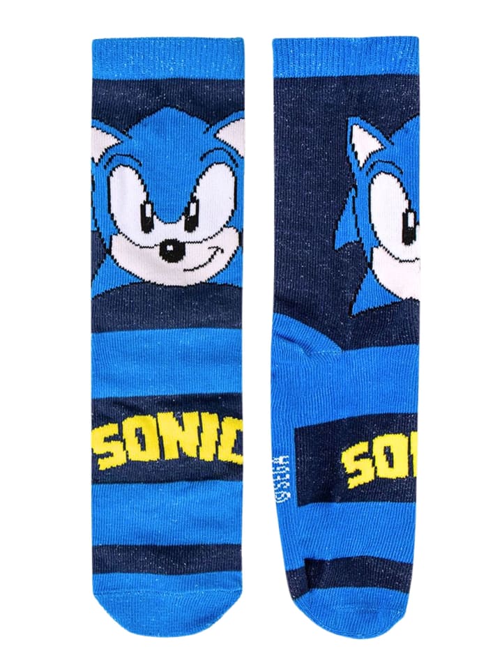 Sonic 4er - Pack Kindersocken Sonic The Hedgehog Geschenkset mit Spardose  in Blau günstig kaufen
