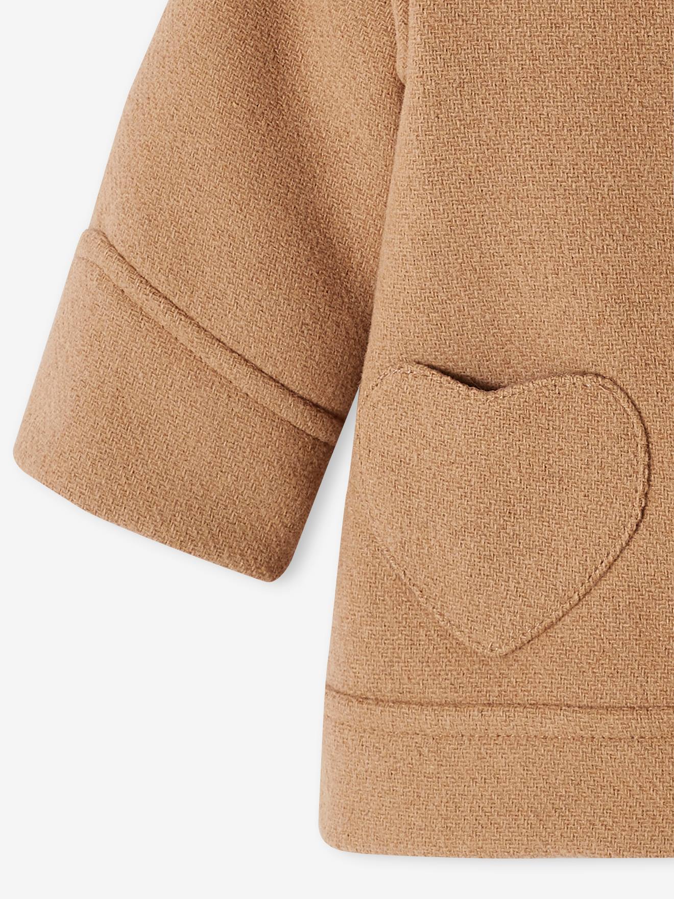 Manteau à capuche bébé fille taupe