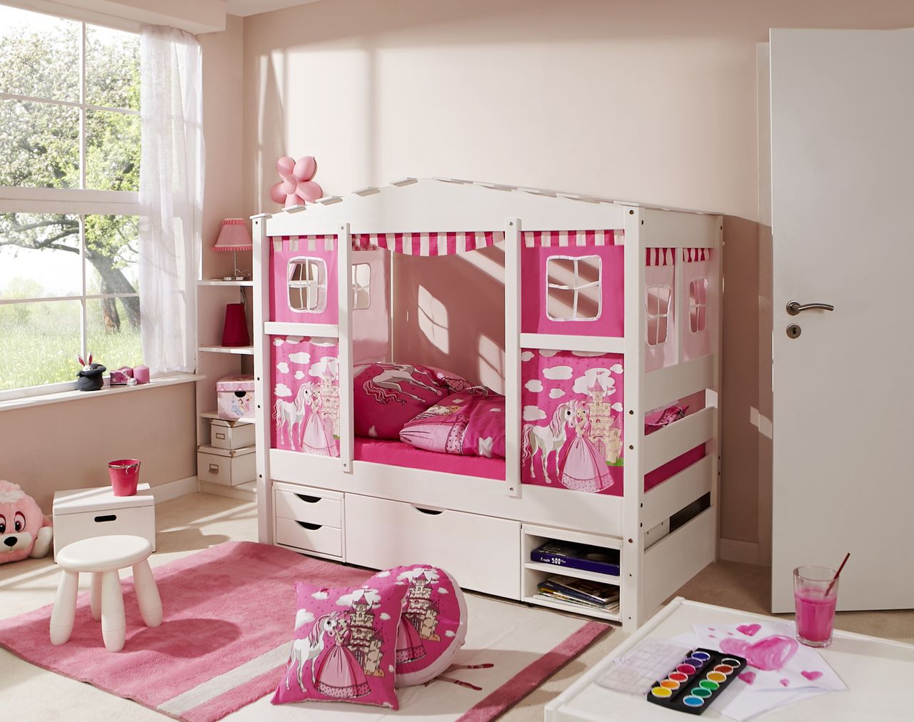 Ticaa Hausbett MINI Prinzessin Rosa Var 3 inkl. Matratze