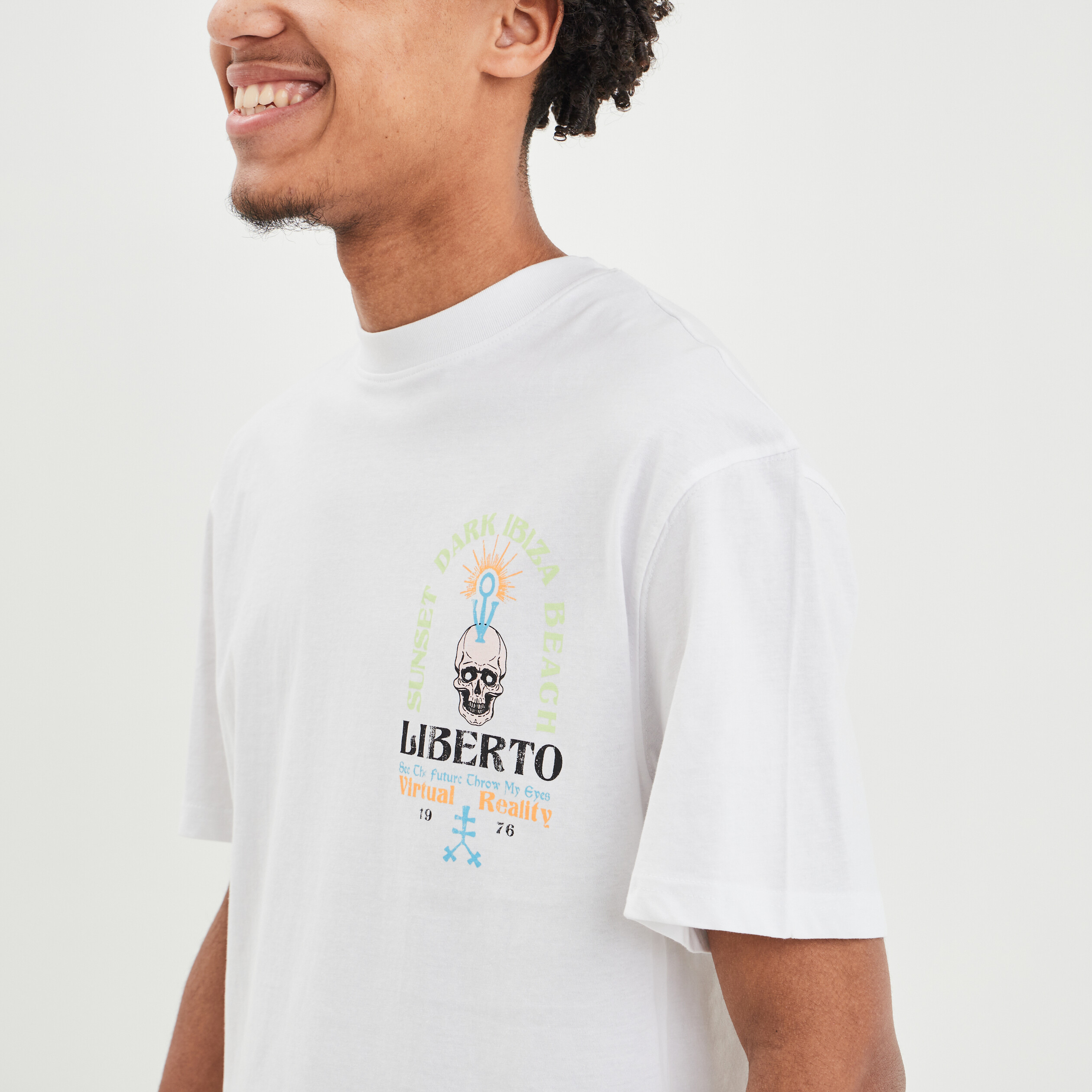 T-shirt manches courtes Liberto blanc homme | La Halle