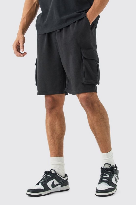 Oversize Jersey-Shorts mit Cargo-Taschen