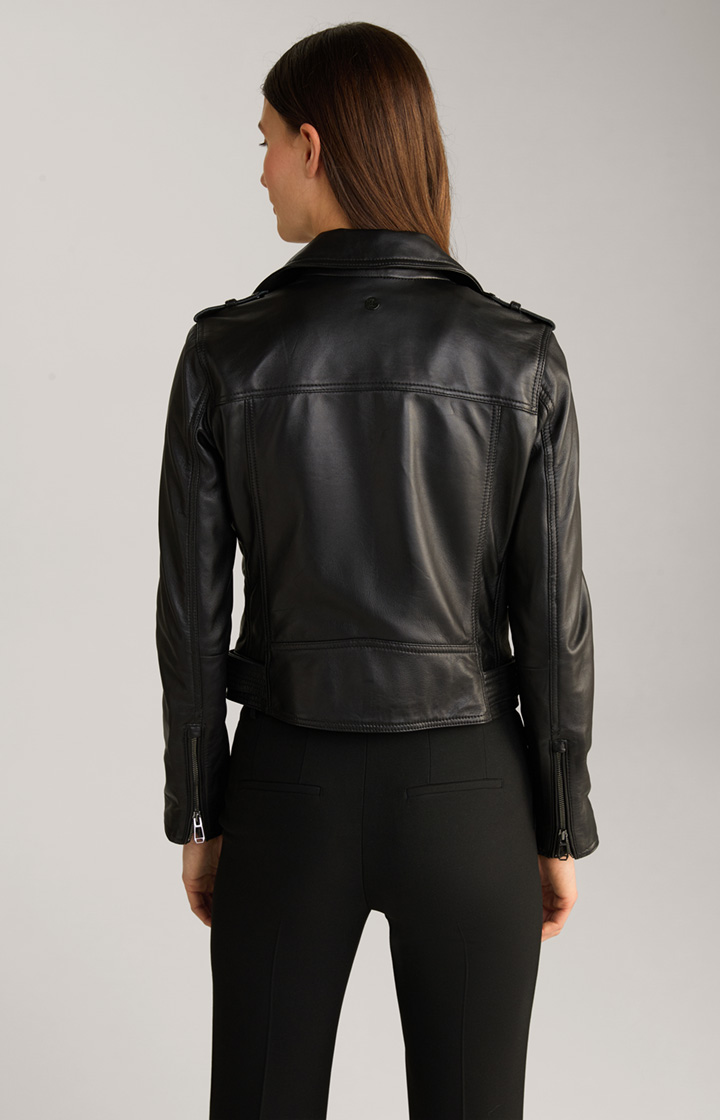 Biker-Lederjacke in Schwarz