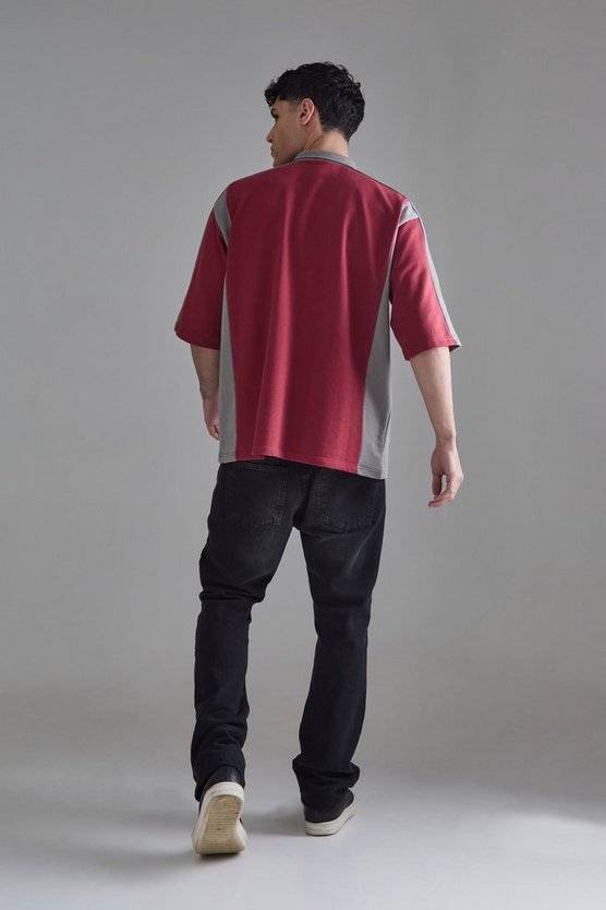 Oversize Colorblock Polo-Sweatshirt