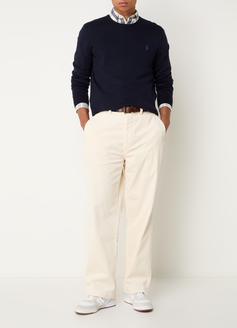 Pantaloni chino din catifea reiată cu croială dreaptă și buzunare laterale Ralph Lauren