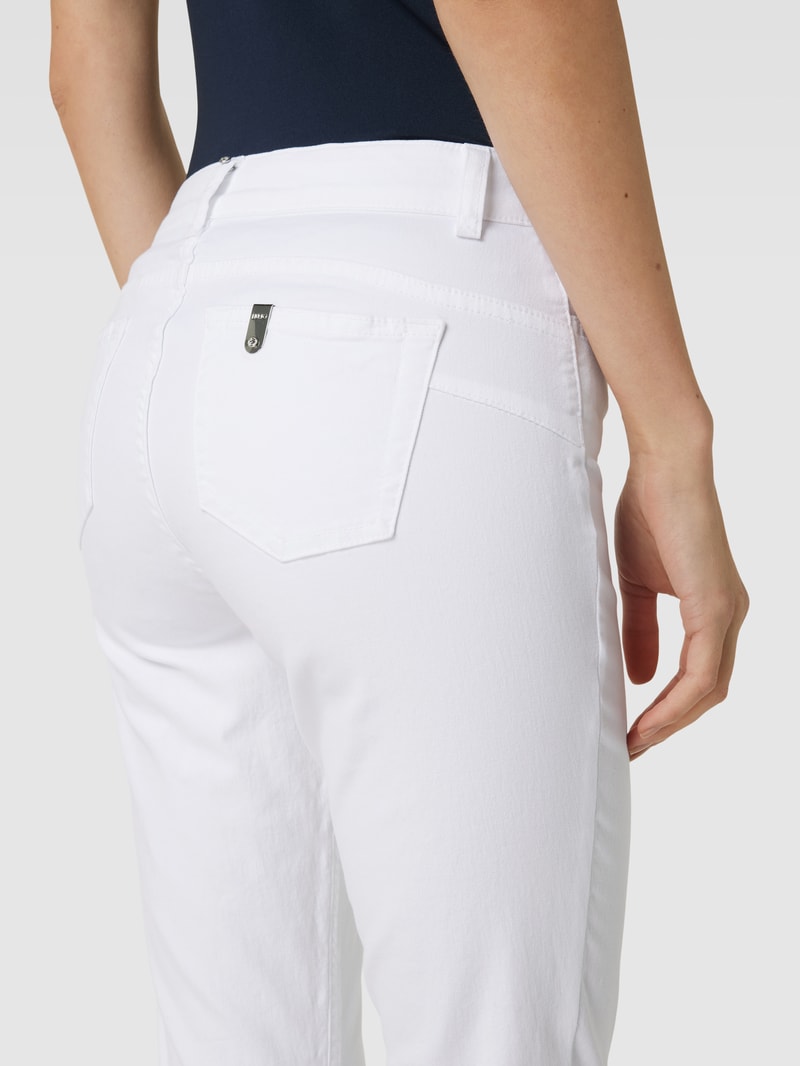 Jeans mit Strasssteinbesatz Modell 'DIVINE' in weiss