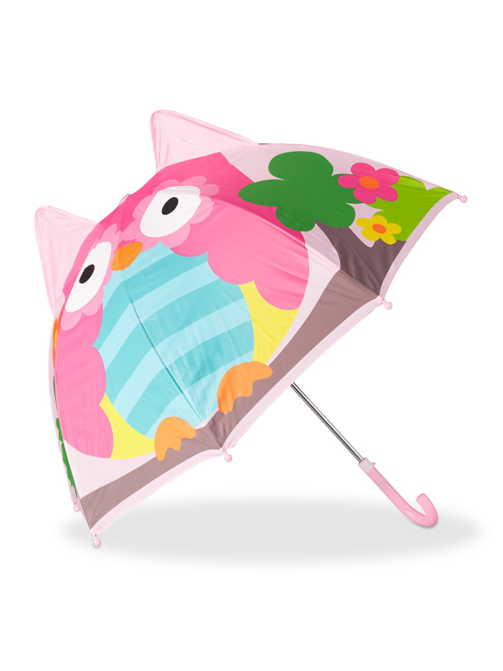 relaxdays Kinderregenschirm Eule in Rosa günstig kaufen onesize