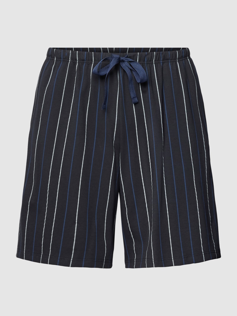 Pyjama-Shorts mit Streifenmuster in anthrazit