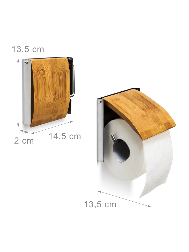 relaxdays Toilettenpapierhalter Bambus in Natur günstig kaufen onesize