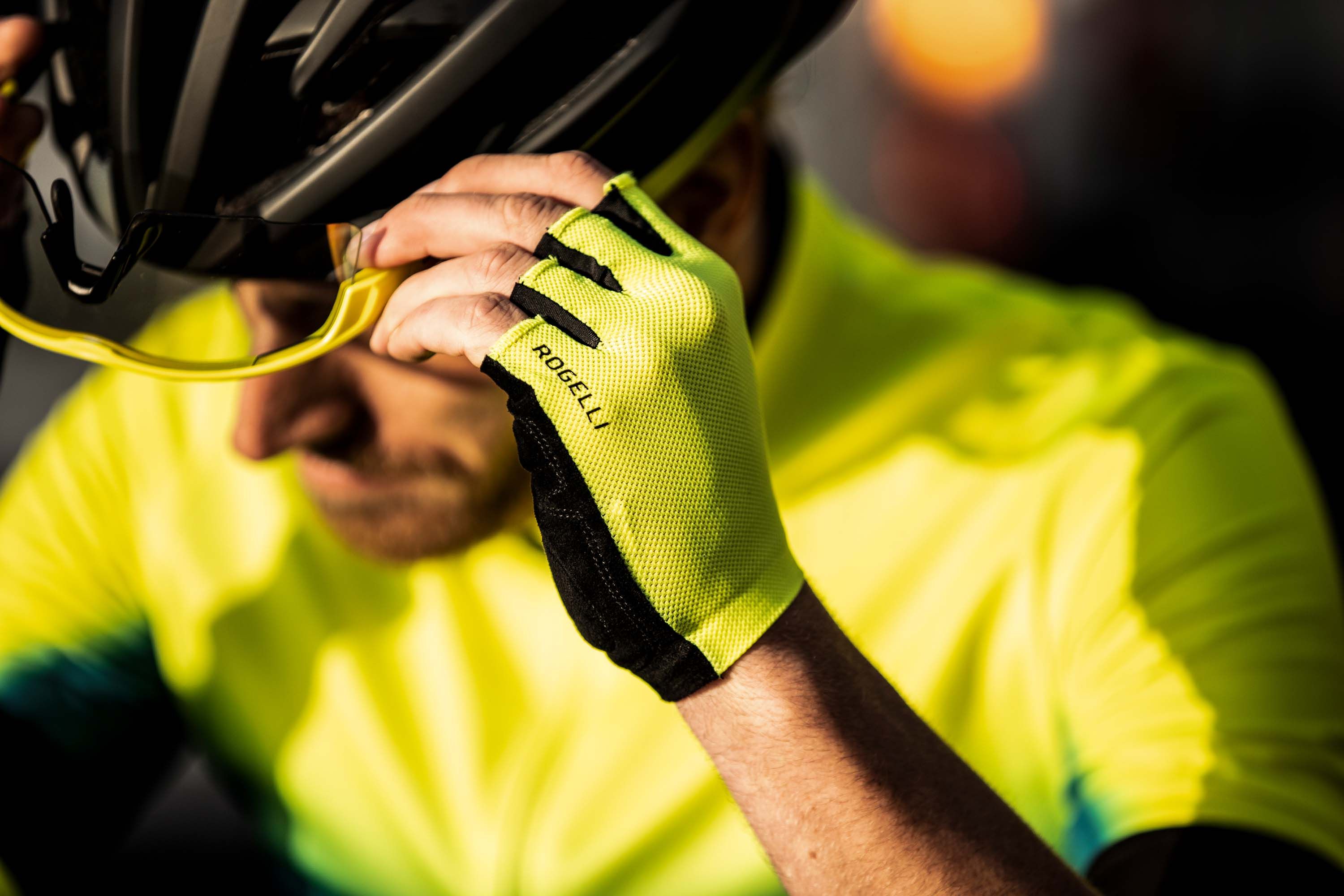 Rogelli Pure Fluor/Gelb Herren Fahrradhandschuhe