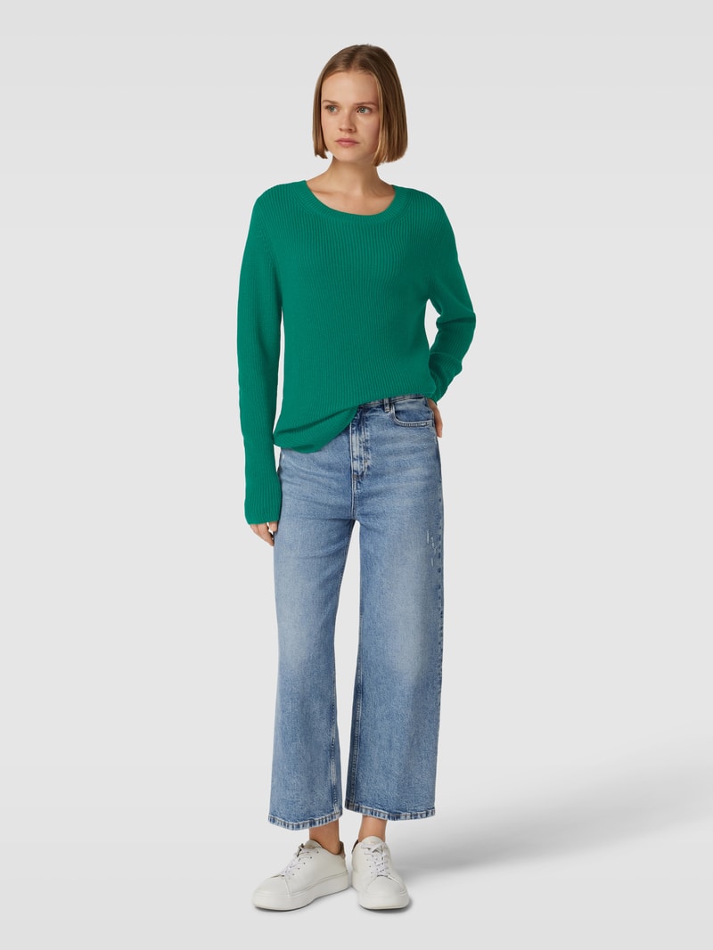 Pullover mit Rundhalsausschnitt Modell 'Liz' in petrol