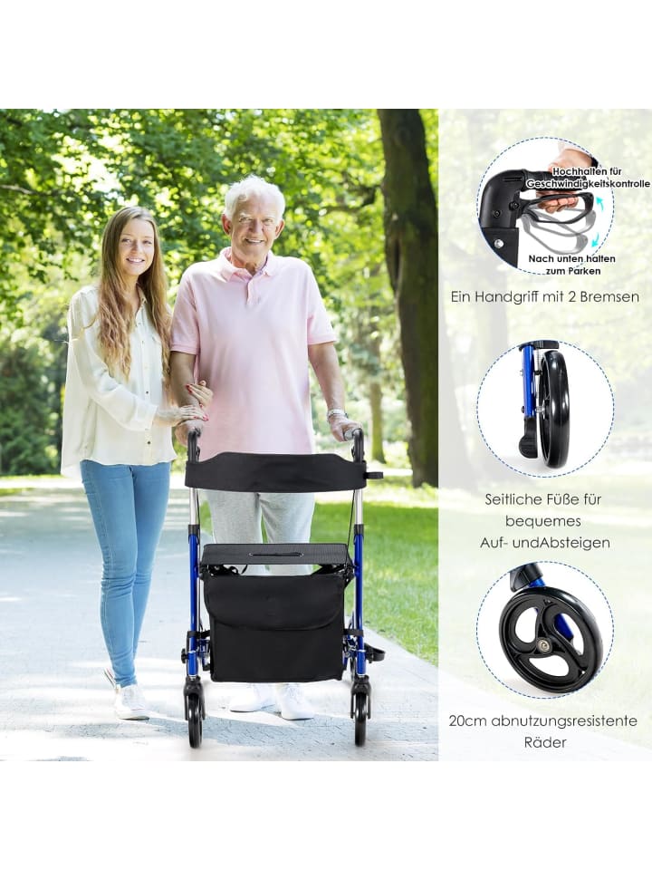 COSTWAY Rollator in Blau günstig kaufen onesize