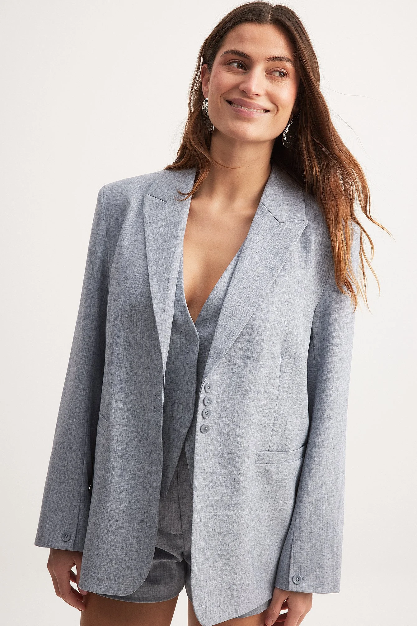Oversize-Blazer aus Melange
