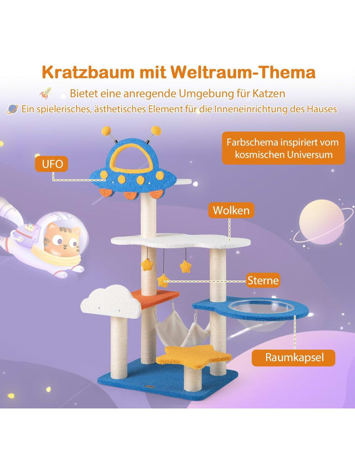 COSTWAY Kratzbaum Klein UFO-förmig in Blau günstig kaufen onesize