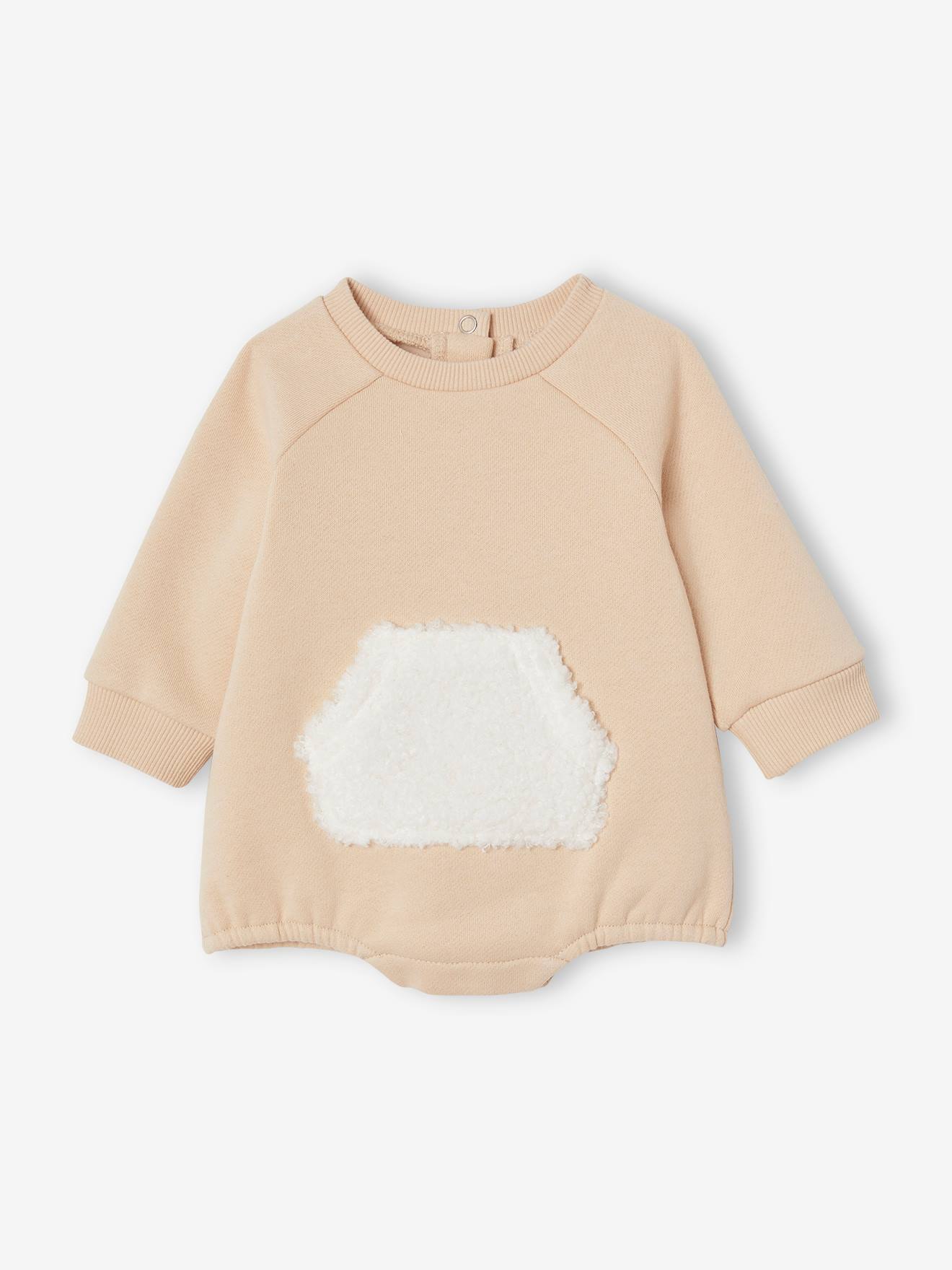 Combinaison barboteuse bébé manches longues sable