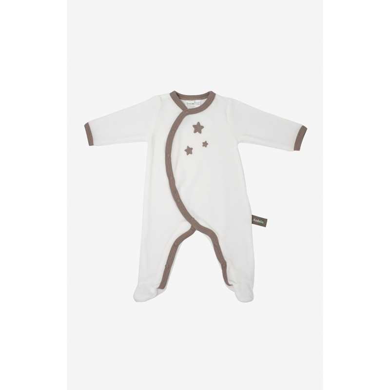 Pyjama bébé Coton Bio blanc motifs étoiles
