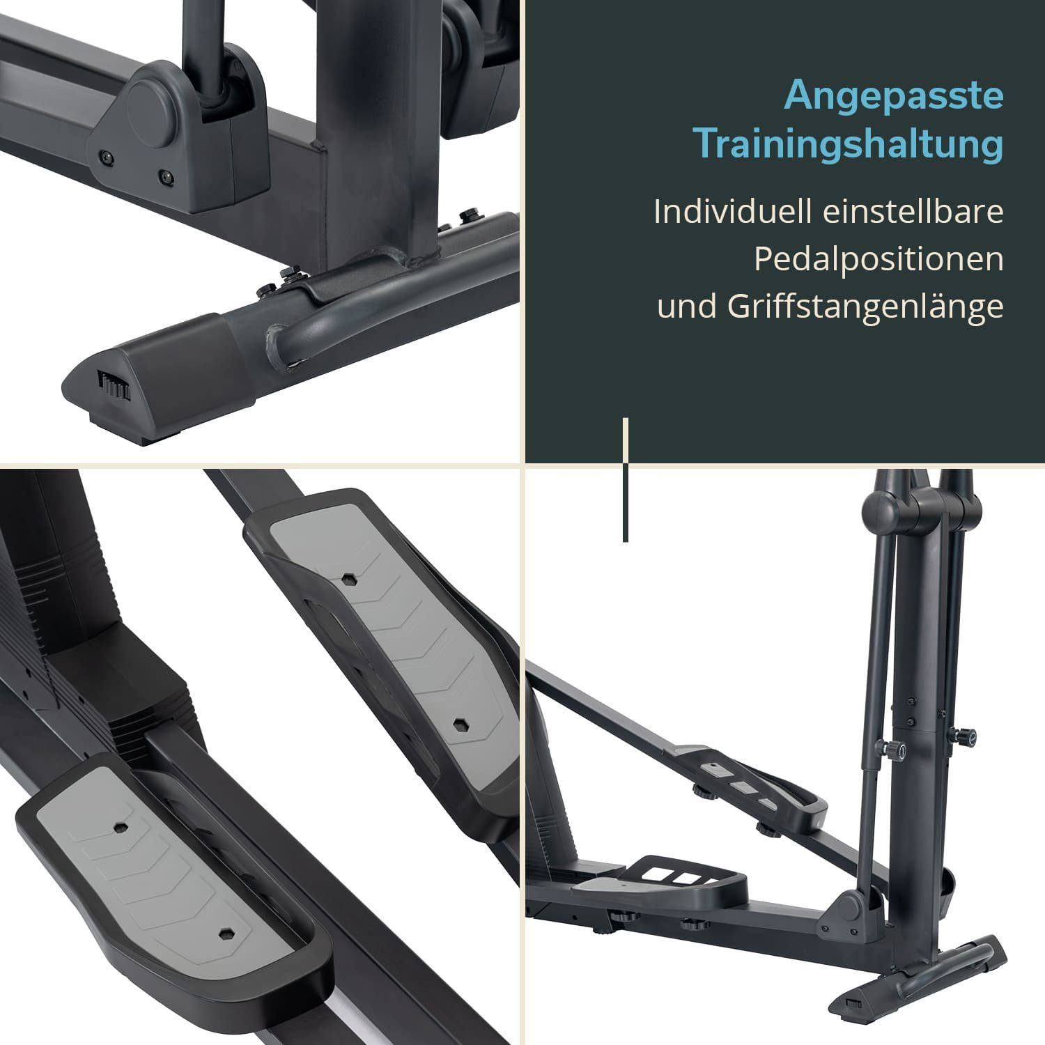 Skandika Crosstrainer Carbon P20-R, Ellipsentrainer für Zuhause, 23 Programme, App kompatibel, bis 135 kg