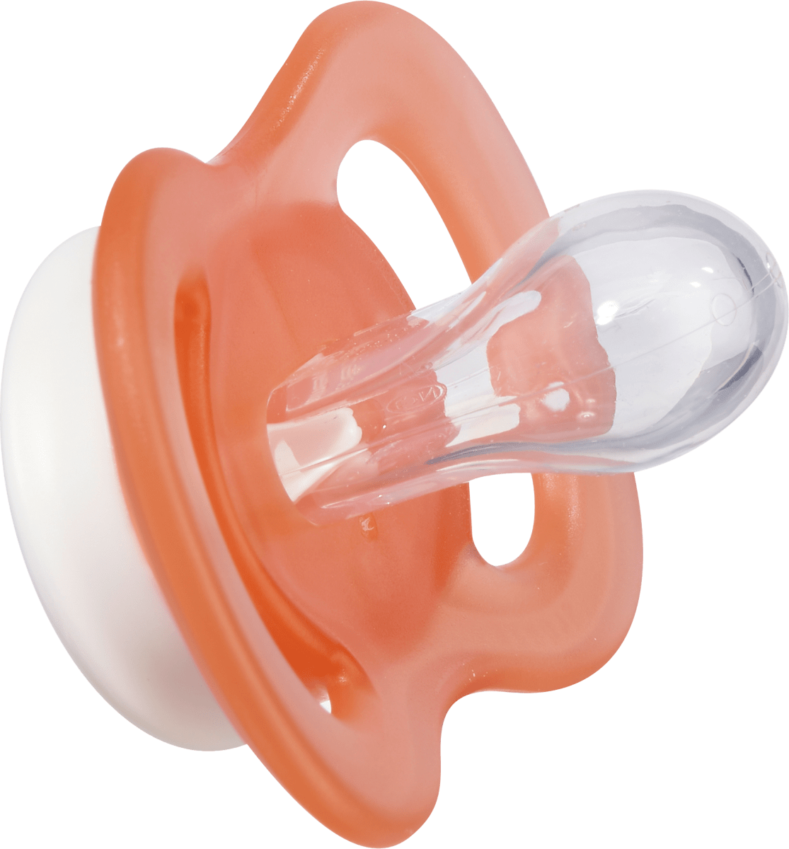 Schnuller für Neugeborene symmetrisch, Silikon, peach/creme, 0-2 Monate, 2 St