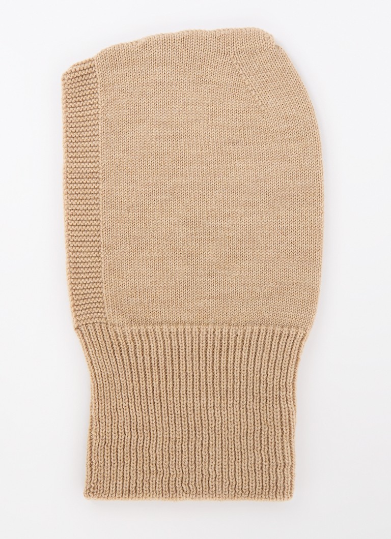 Pălărie tip balaclava din tricot fin Hvid