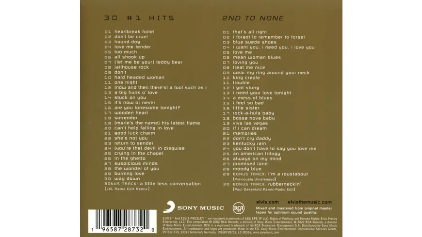 Elvis Presley 30 #1 Hits Expanded Edition