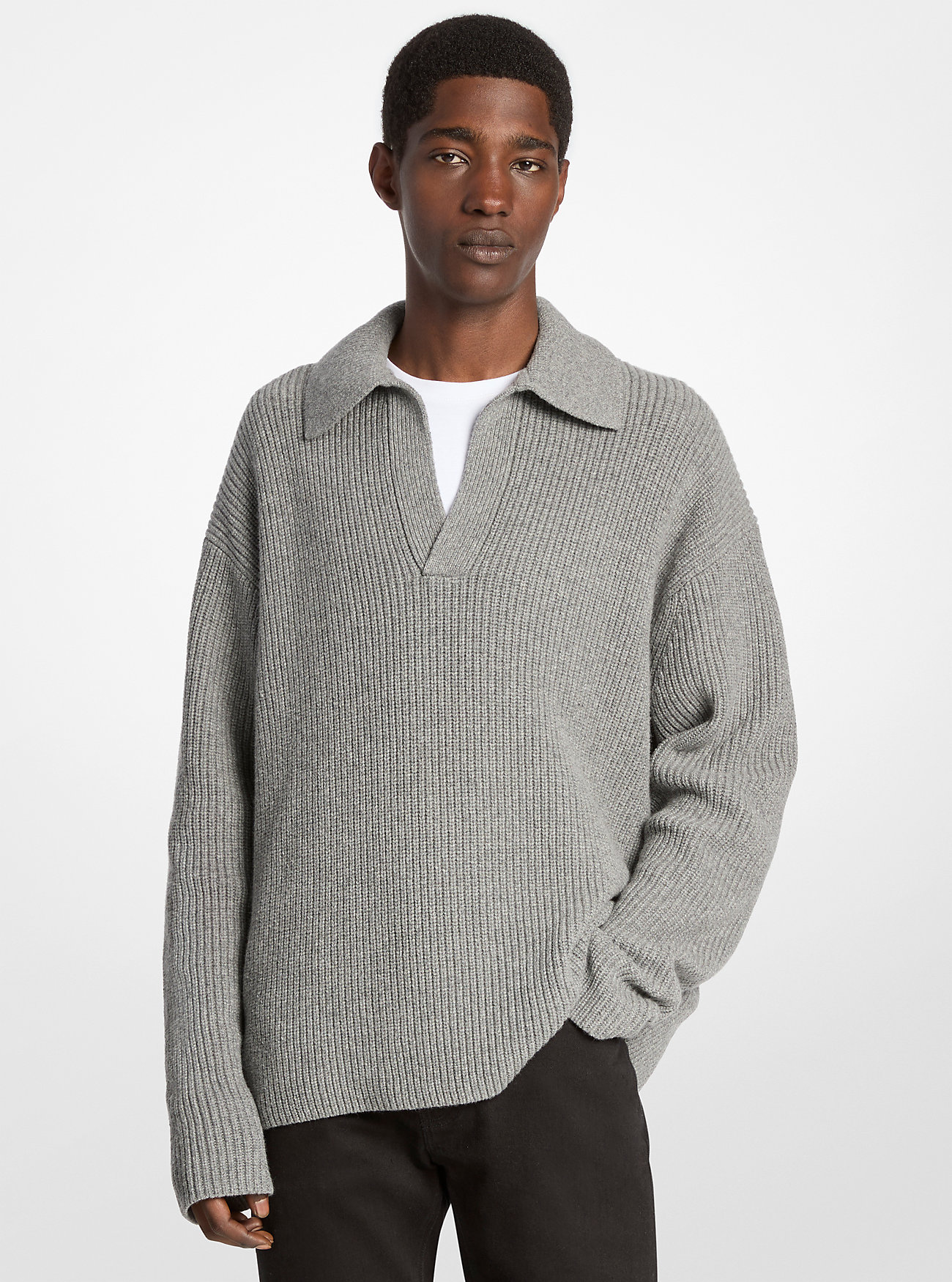 Ribbed Wool Blend Sweater - ASH