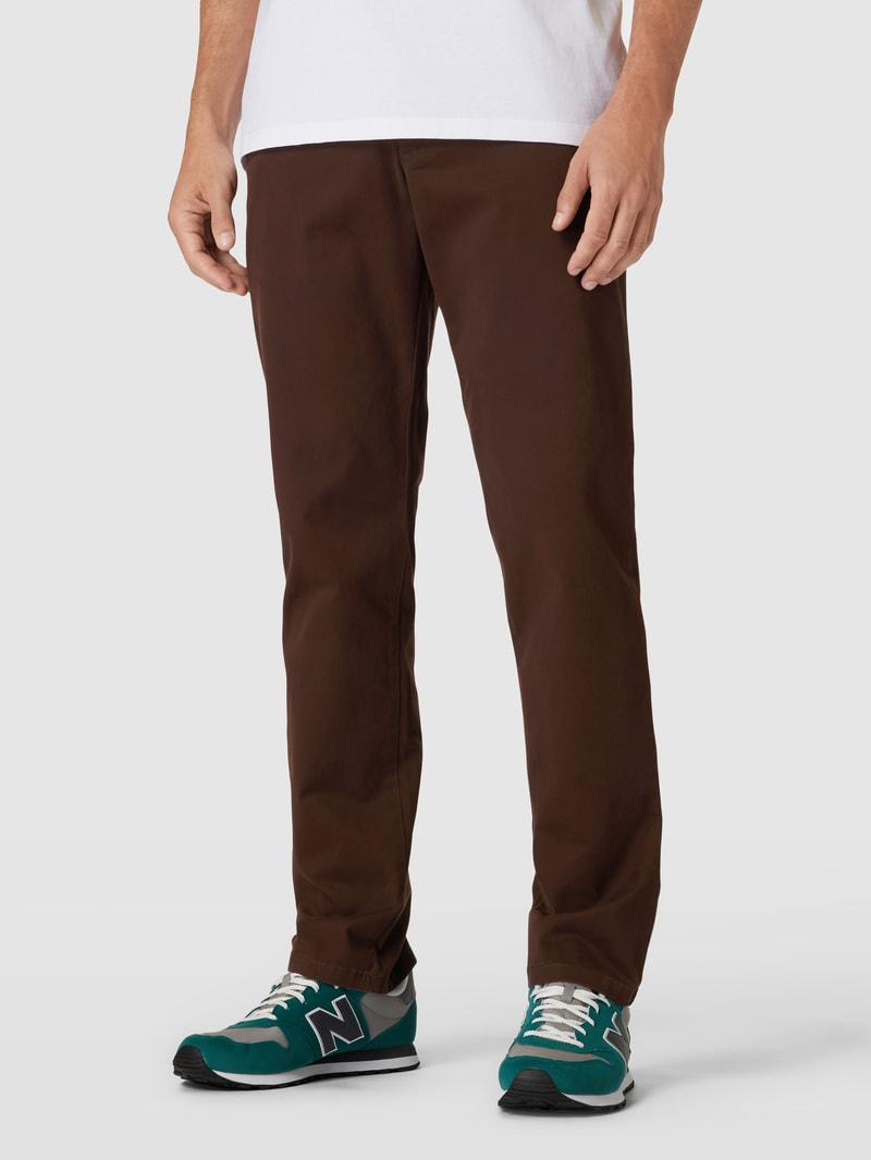 Chino mit französischen Eingrifftaschen in dunkelbraun