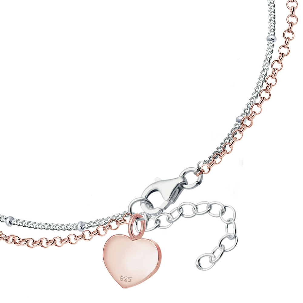 Elli Elli Bracelet Bi-Color Layer Herz Love 925er Sterling Silber Bracelet
