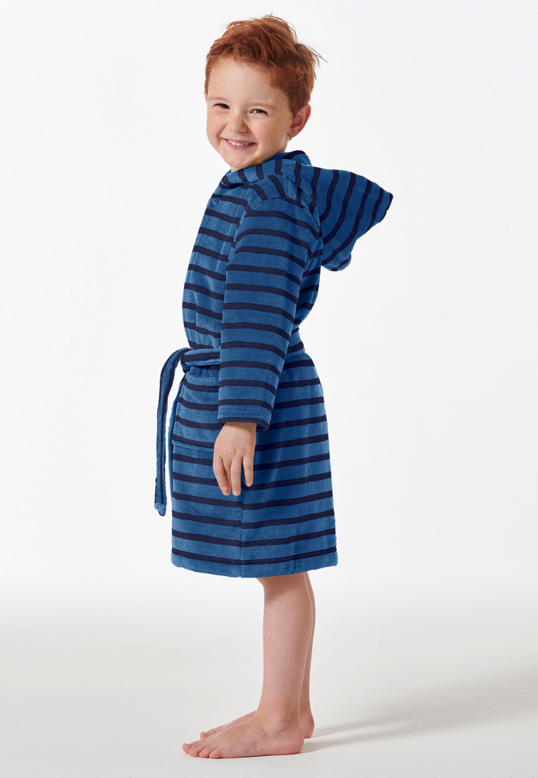 Bademantel Velours Streifen blau - Boys World