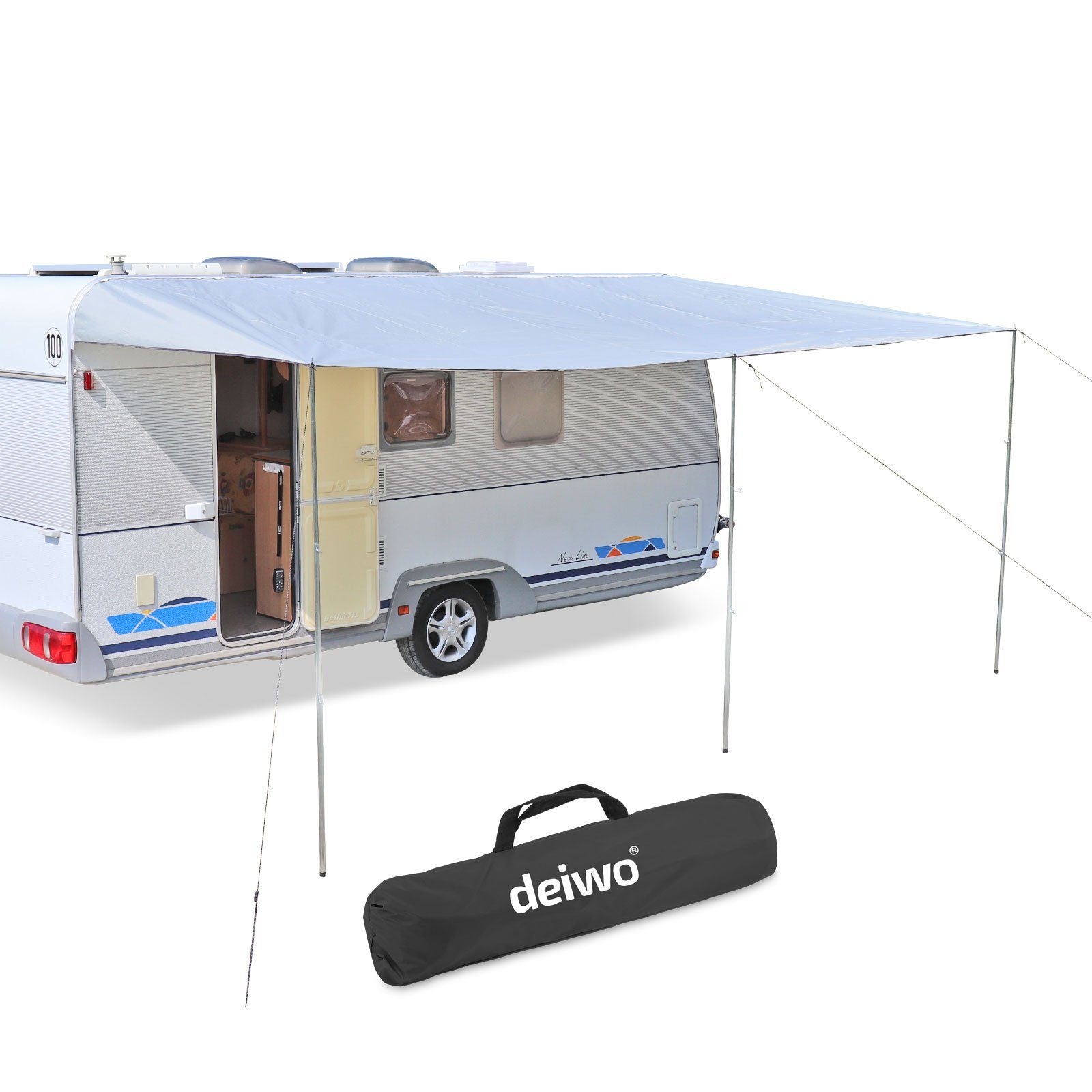deiwo Sonnensegel deiwo Premium Sonnendach Sonnensegel grau 300 x 240cm