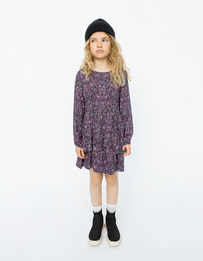 Robe rose LENZING™ ECOVERO™ imprimé cachemire fille