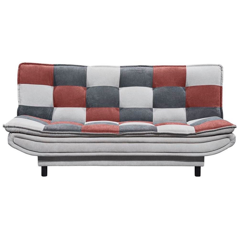 Lomadox Schlafsofa PIRNA-09, mit Bettkasten in 188x118 cm, in der Farbe silver, berry, dark grey