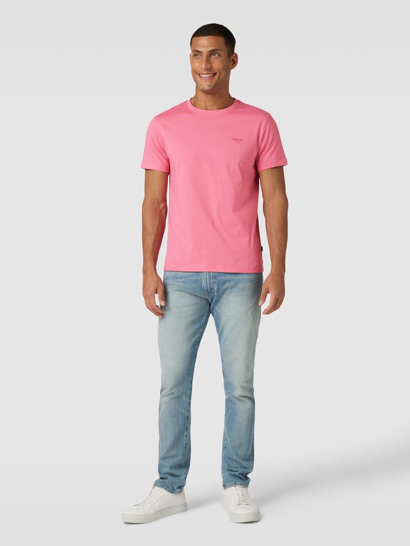 T-Shirt mit Label-Print Modell 'Alphis' in pink