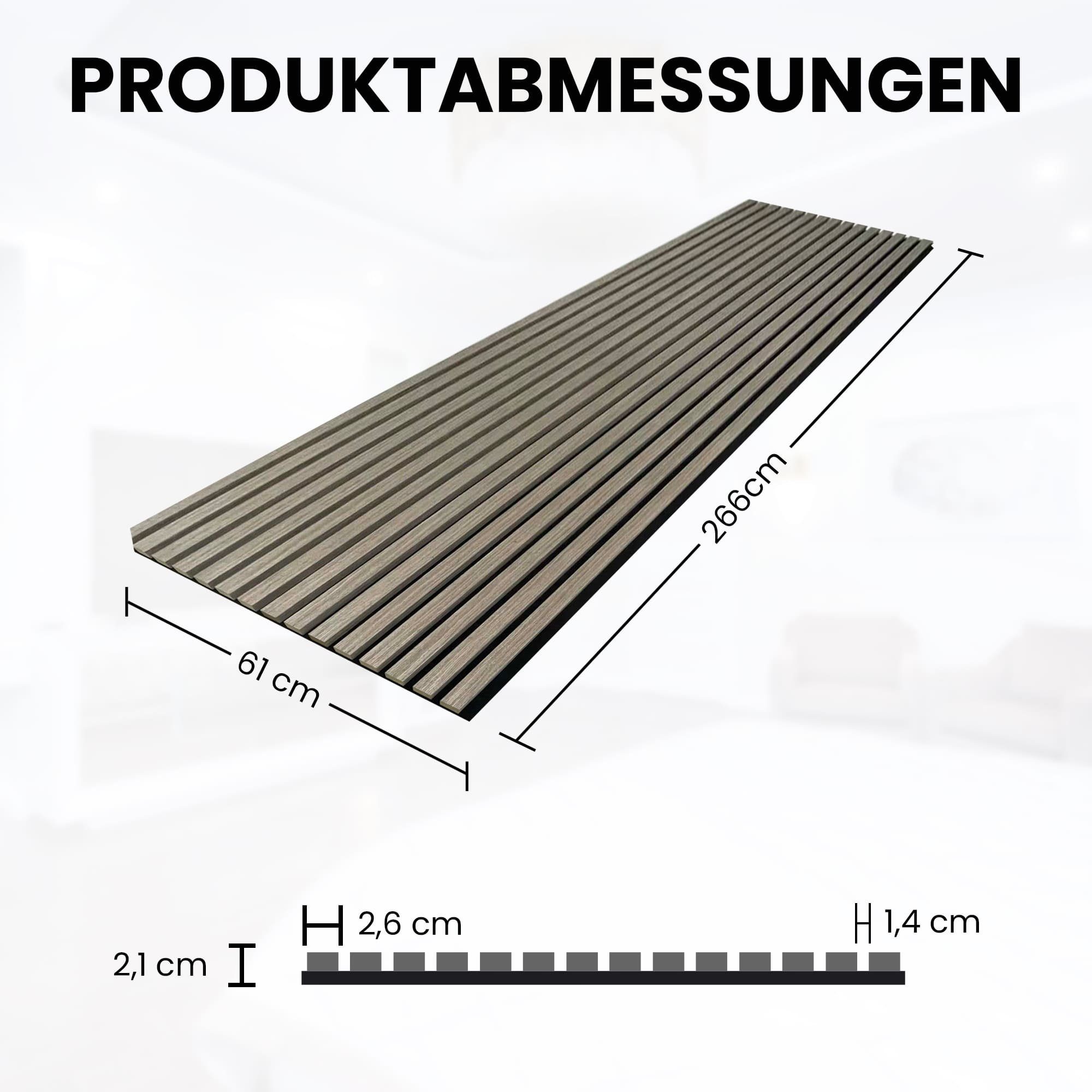 Endorphin Dekorpaneele 2 Stück Akustikpaneele 61x266x2,1cm Holzfurnier Eiche gewaschen, BxL: 61.0x266.0 cm, 3.2452 qm